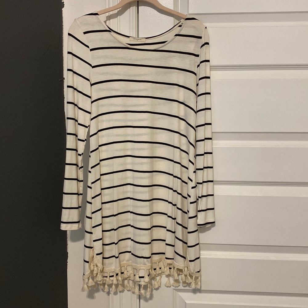 Striped tassel dress
